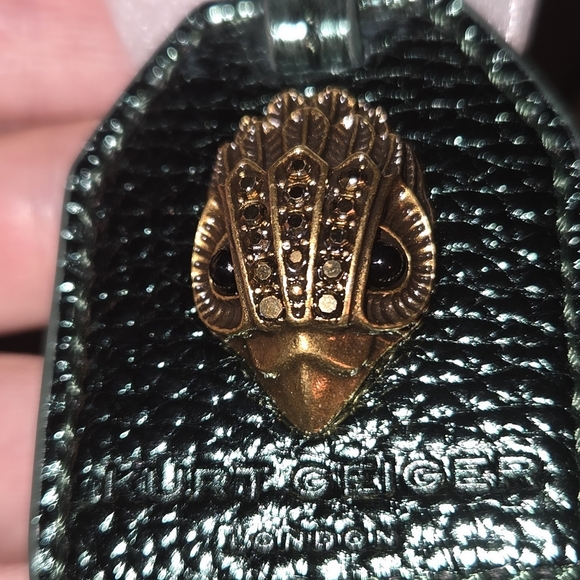 Kurt Geiger Leopard Print Handbag - Black and Gold Metalic Green. price Firm - Picture 5 of 10